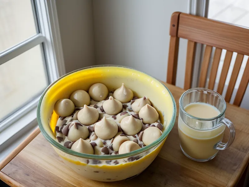 Libro de recetas de repostería abierto sobre la mesa con restos de harina y mantequilla