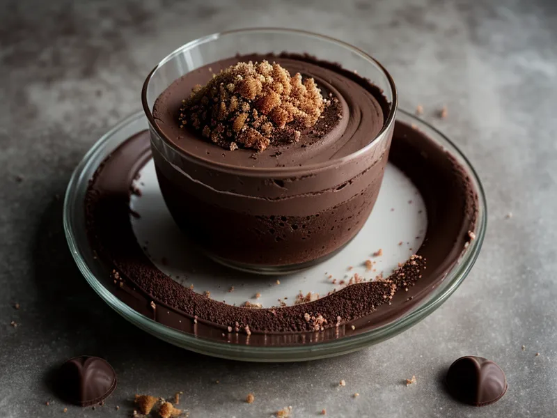 Preparación de postres en vaso siguiendo un curso online en una cocina casera.