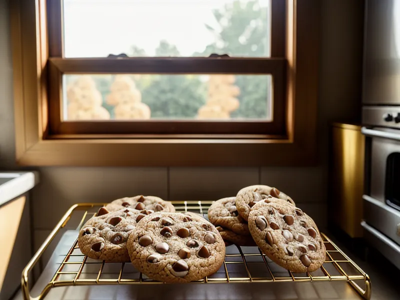 Rejilla metálica con galletas enfriándose, utensilio básico de repostería casera