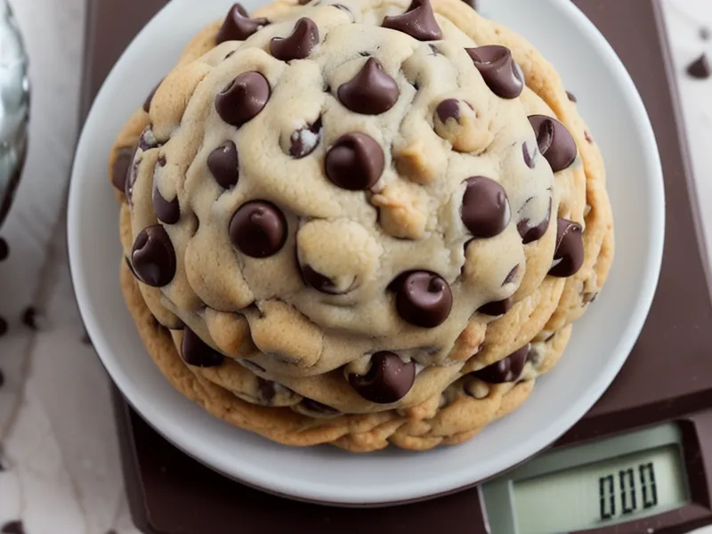 Pesando una porción de masa de galleta de 170 gramos en una balanza de cocina