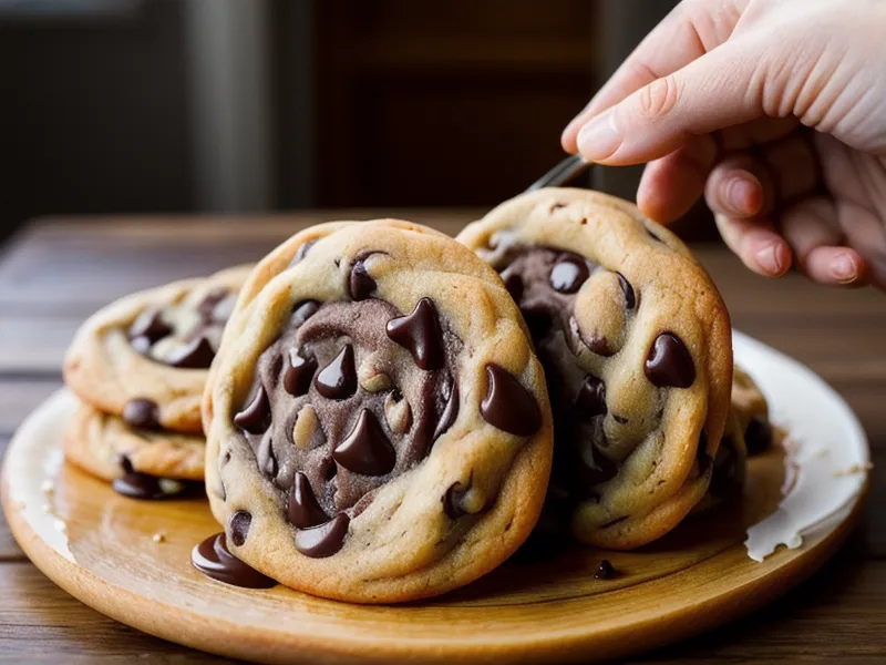 Interior suave y tierno de una galleta horneada con azúcar rubia